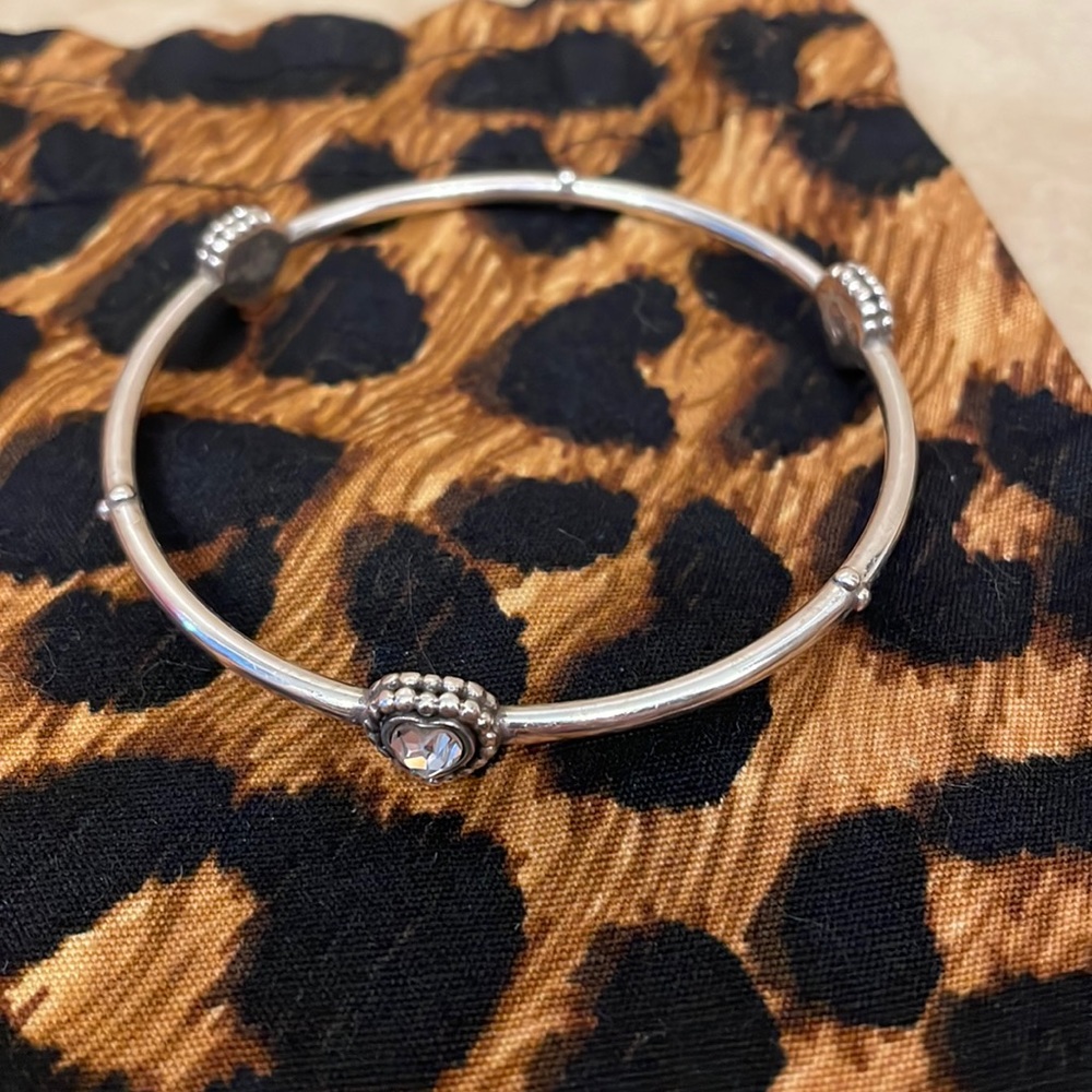 Brighton vintage silver 3-heart bangle